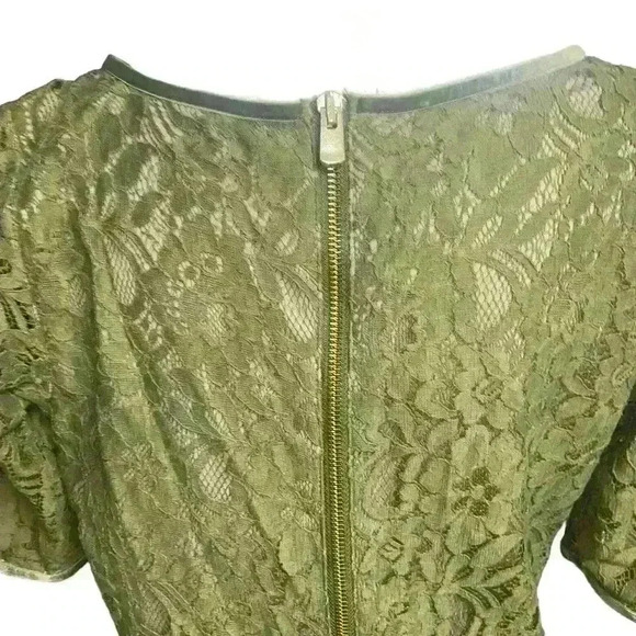Edge by Jen Rade Dress. Olive Green Lace w Tan lining. Size 8. - Picture 14 of 14